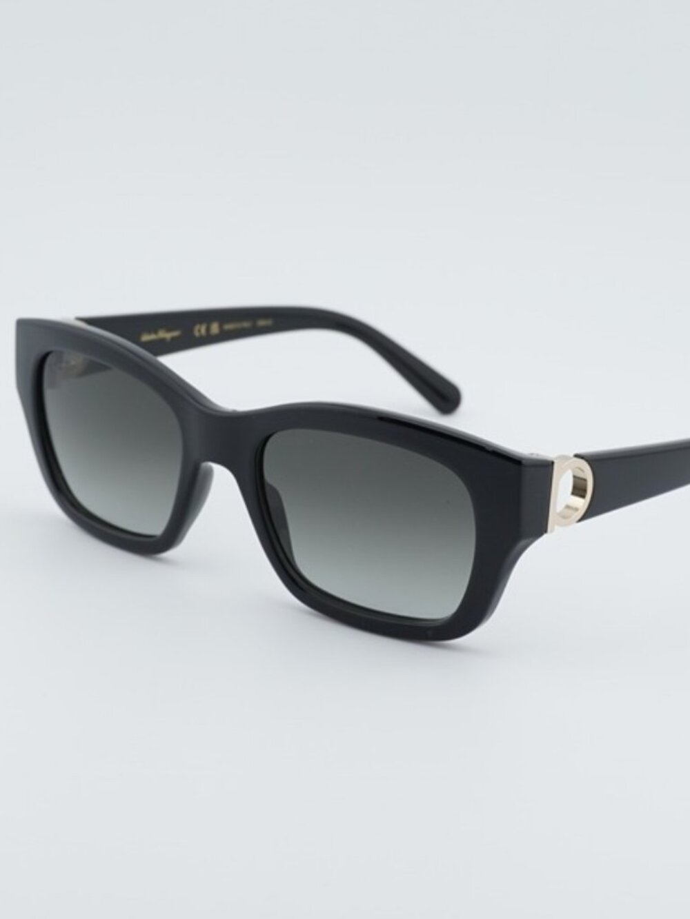 Salvatore Ferragamo SF1012S 001 Sunglasses Black Rectangle Frame, Grey Lenses